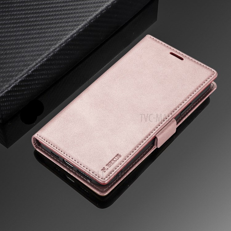 N.BEKUS for Huawei P smart 2021/Y7a PU Leather Wallet Phone Stand Case - Rose Gold-8