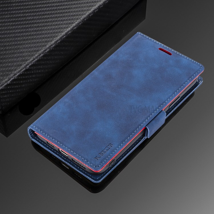 N.BEKUS for Huawei P smart 2021/Y7a PU Leather Wallet Phone Stand Case - Blue-10