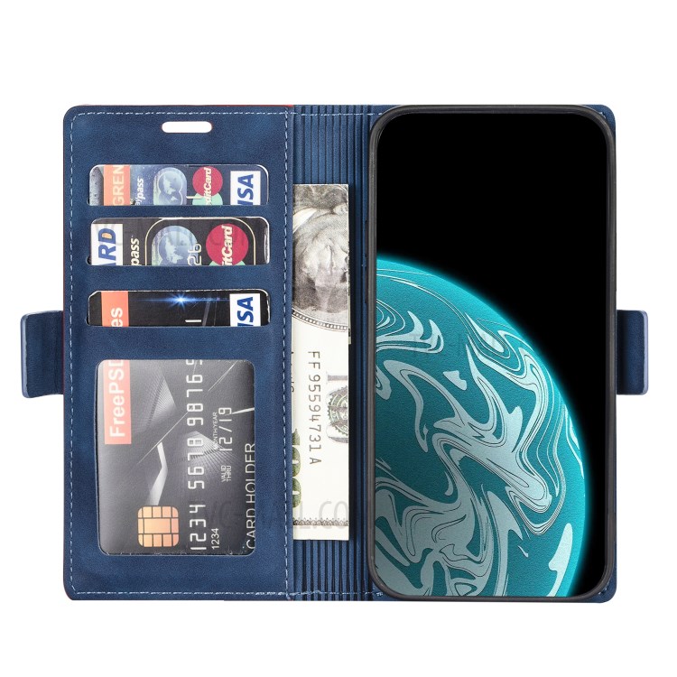 N.BEKUS for Huawei P smart 2021/Y7a PU Leather Wallet Phone Stand Case - Blue-4
