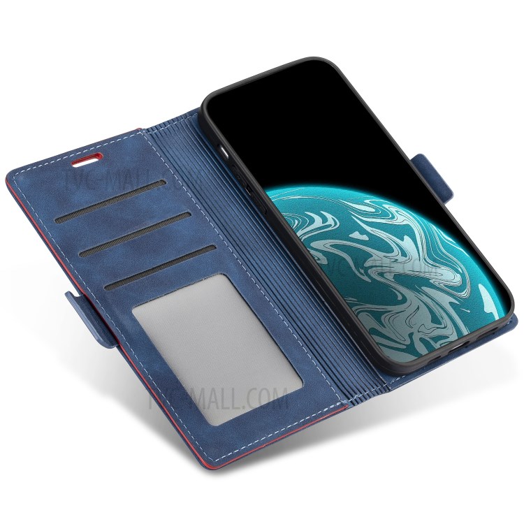 N.BEKUS for Huawei P smart 2021/Y7a PU Leather Wallet Phone Stand Case - Blue-6