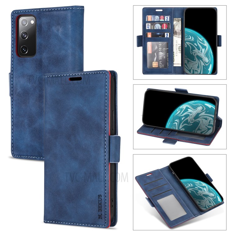 N.BEKUS for Huawei P smart 2021/Y7a PU Leather Wallet Phone Stand Case - Blue-8