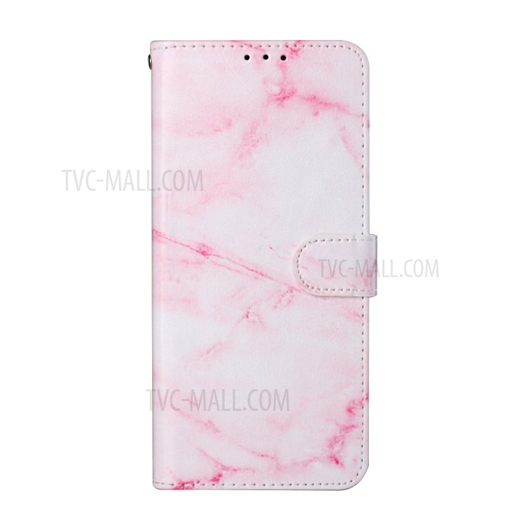 Glossy Pattern Printing TPU + PU Leather Protection Cover for Huawei P smart 2021/Y7a - Pink Marble-3