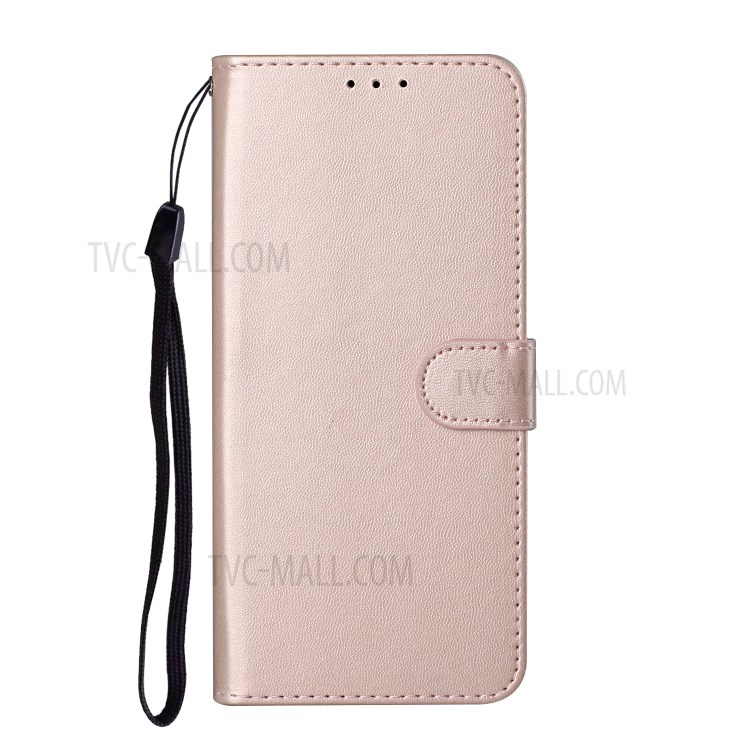 Solid Color Leather Protective Shell Stand Wallet Magnetic Closure Flip Case for Huawei P Smart 2021 / Huawei Y7a - Rose Gold-3