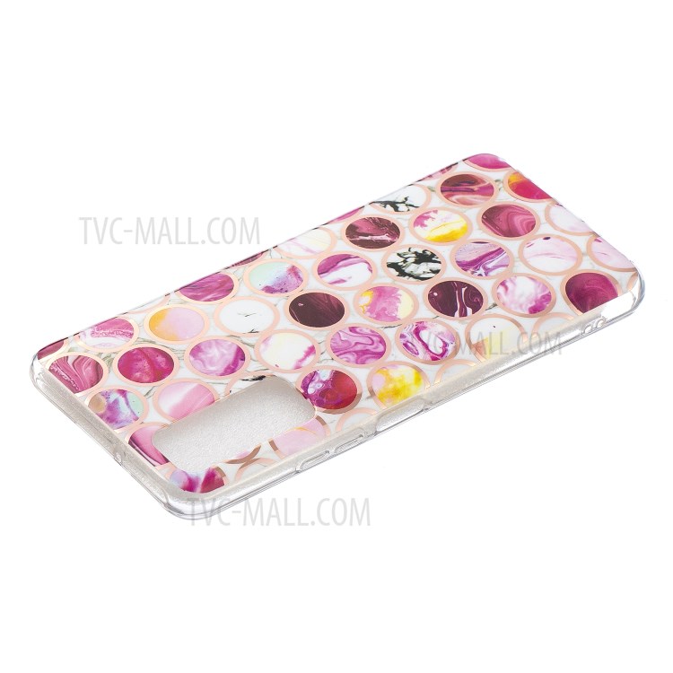 Splicing Marble Electroplating IMD TPU Phone Cover Shell for Huawei P smart 2021/Y7a - Circles-3