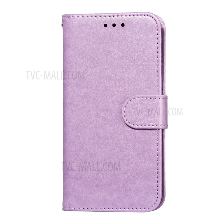 Dual-sided Magnetic Clasp Leather Wallet Stand Phone Case with Lanyard for Huawei P smart 2021/Y7a - Purple-2