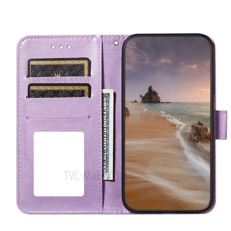 Dual-sided Magnetic Clasp Leather Wallet Stand Phone Case with Lanyard for Huawei P smart 2021/Y7a - Purple-4