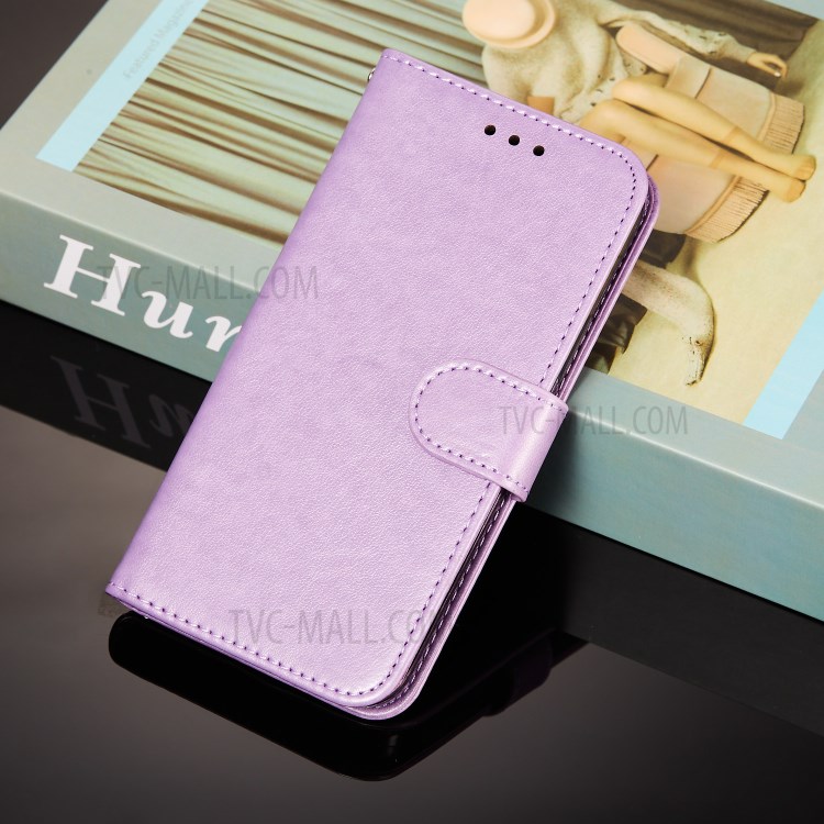 Dual-sided Magnetic Clasp Leather Wallet Stand Phone Case with Lanyard for Huawei P smart 2021/Y7a - Purple-9