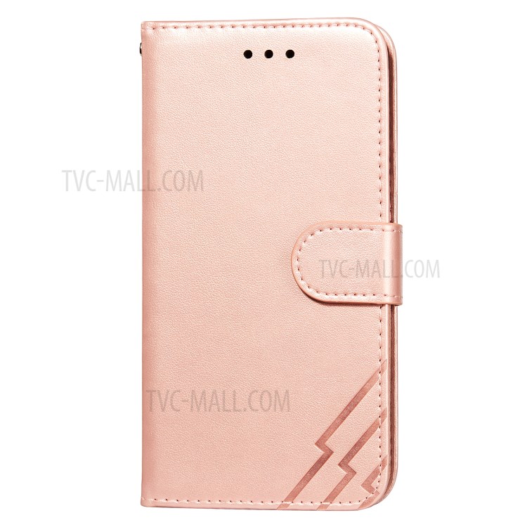 Full Protection Imprint Design Leather Wallet Stand Phone Cover Case for Huawei P smart 2021/Y7a - Rose Gold-2