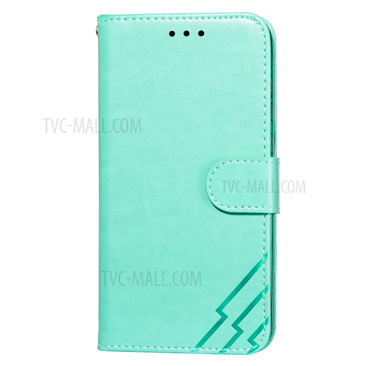 Full Protection Imprint Design Leather Wallet Stand Phone Cover Case for Huawei P smart 2021/Y7a - Green-2