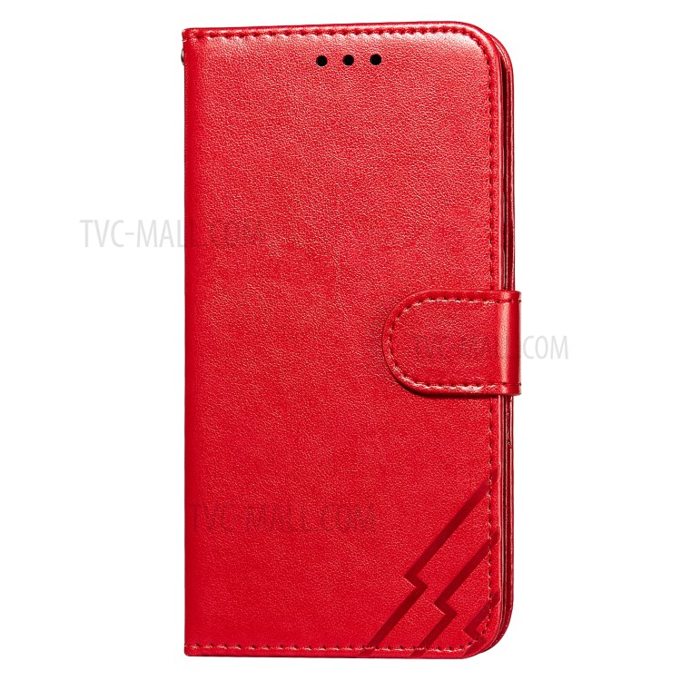 Full Protection Imprint Design Leather Wallet Stand Phone Cover Case for Huawei P smart 2021/Y7a - Red-2