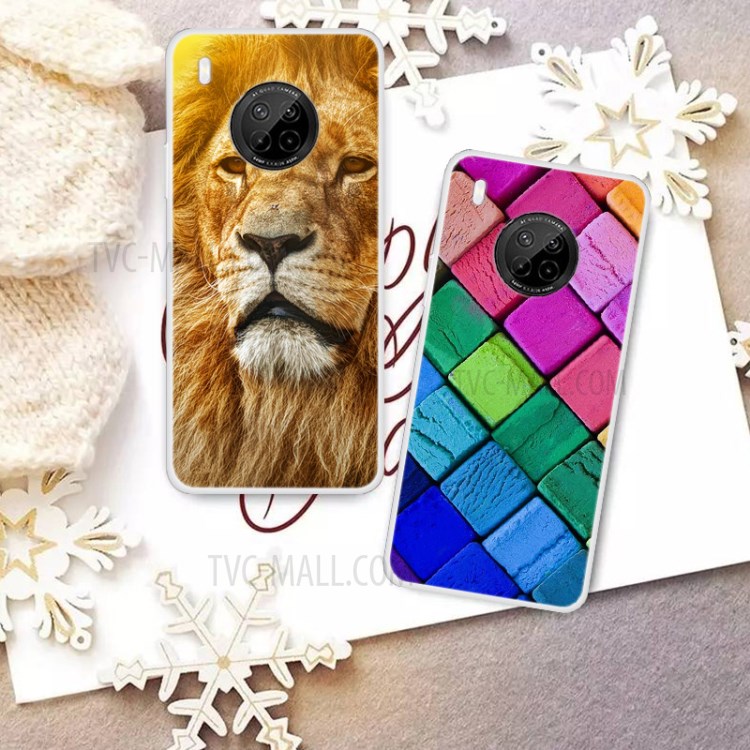 Pattern Printing TPU Phone Protective Cover Case for Huawei Y9a - Chrysanthemum-2