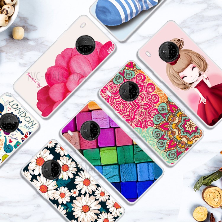 Pattern Printing TPU Phone Protective Cover Case for Huawei Y9a - Chrysanthemum-3