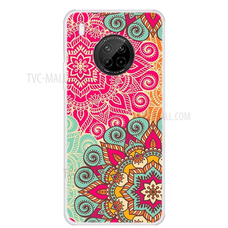 Pattern Printing TPU Phone Protective Cover Case for Huawei Y9a - Mandala-1