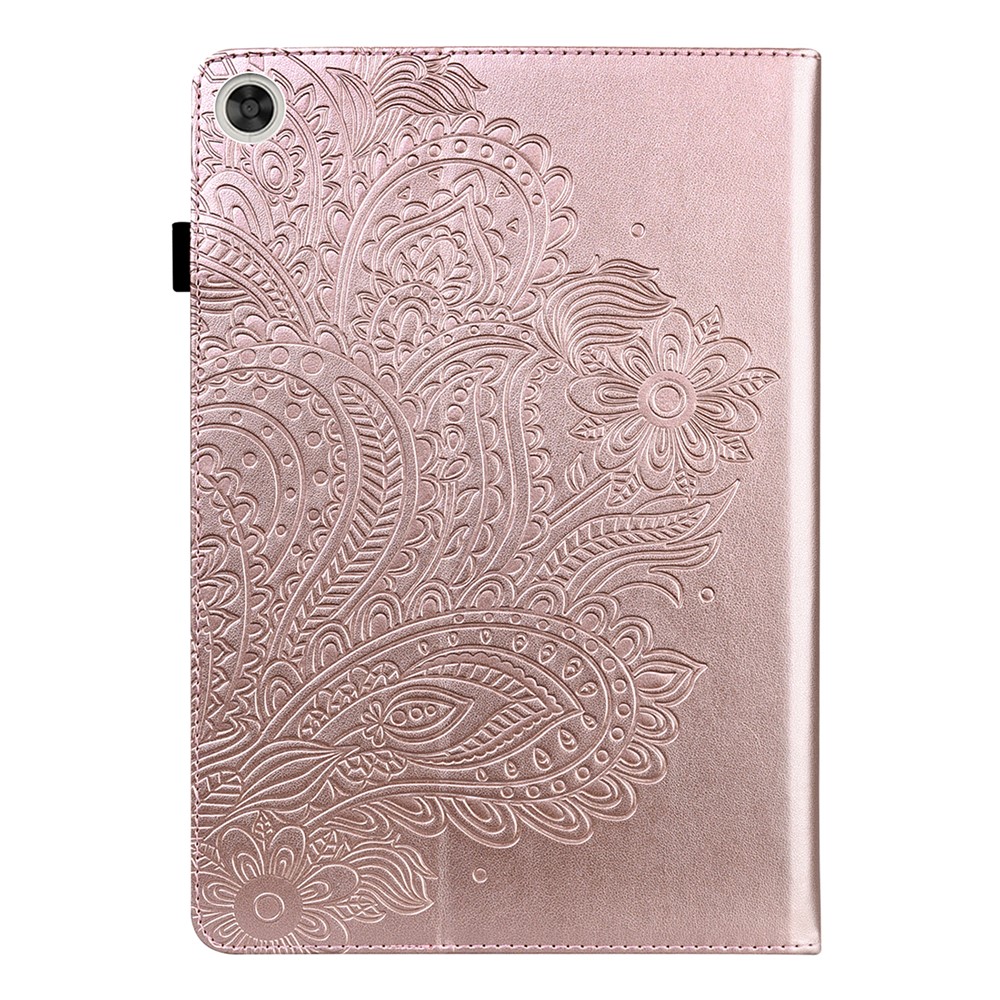 Imprinted Flower Pattern Leather Wallet Stand Tablet Protective Shell for Huawei Enjoy Tablet 2 10.1 / MatePad 9.7 / MatePad T10S - Rose Gold-2