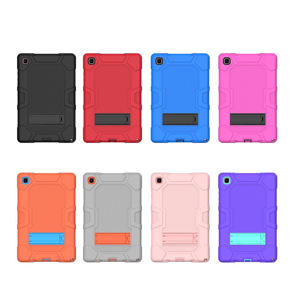 Slide-Out Kickstand Contrast Color PC TPU Silicone Tablet Case Cover for Samsung Galaxy Tab A7 10.4 (2020) T505/T500/T507/T505N - All Black-5