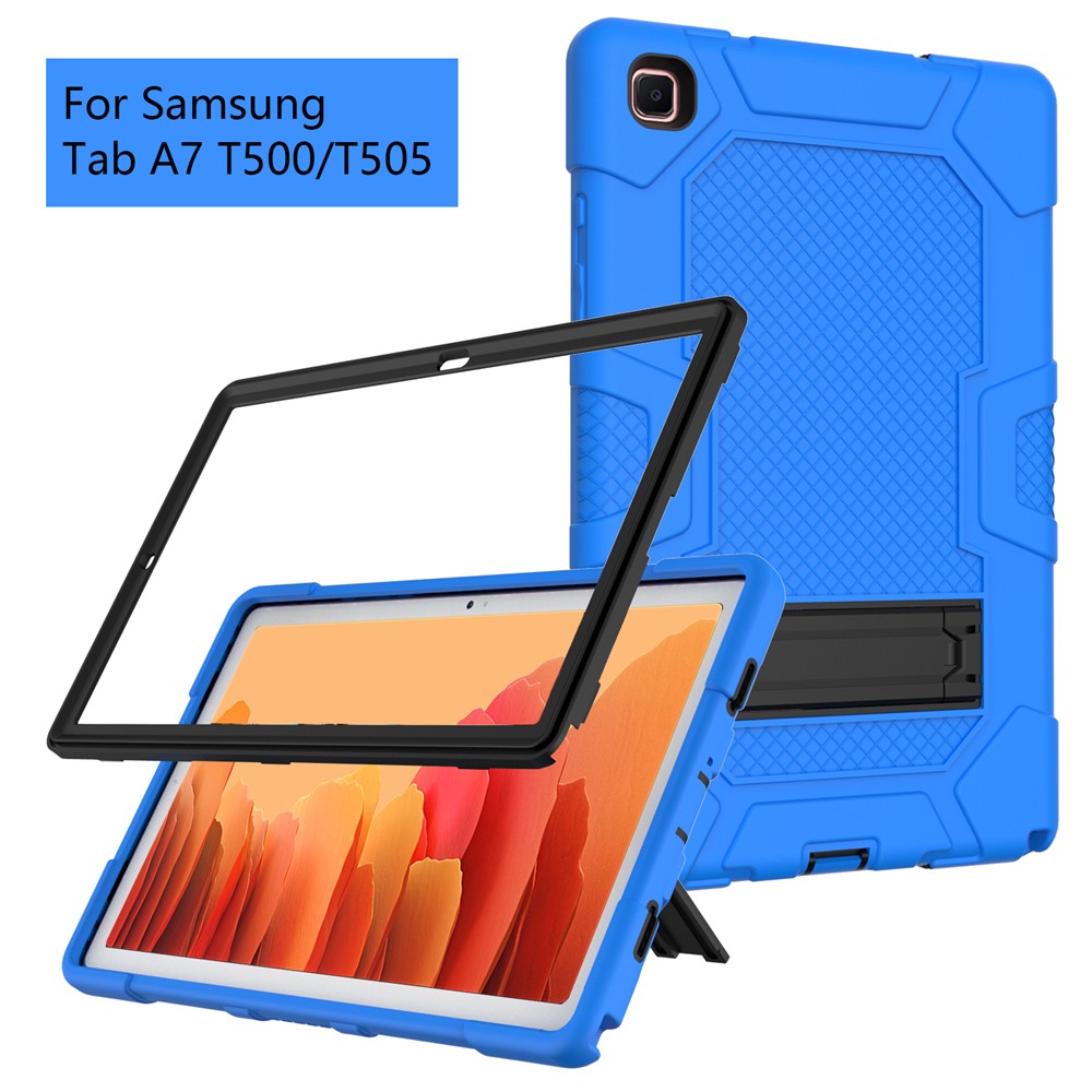 Slide-Out Kickstand Contrast Color PC TPU Silicone Tablet Case Cover for Samsung Galaxy Tab A7 10.4 (2020) T505/T500/T507/T505N - Blue/Black-2