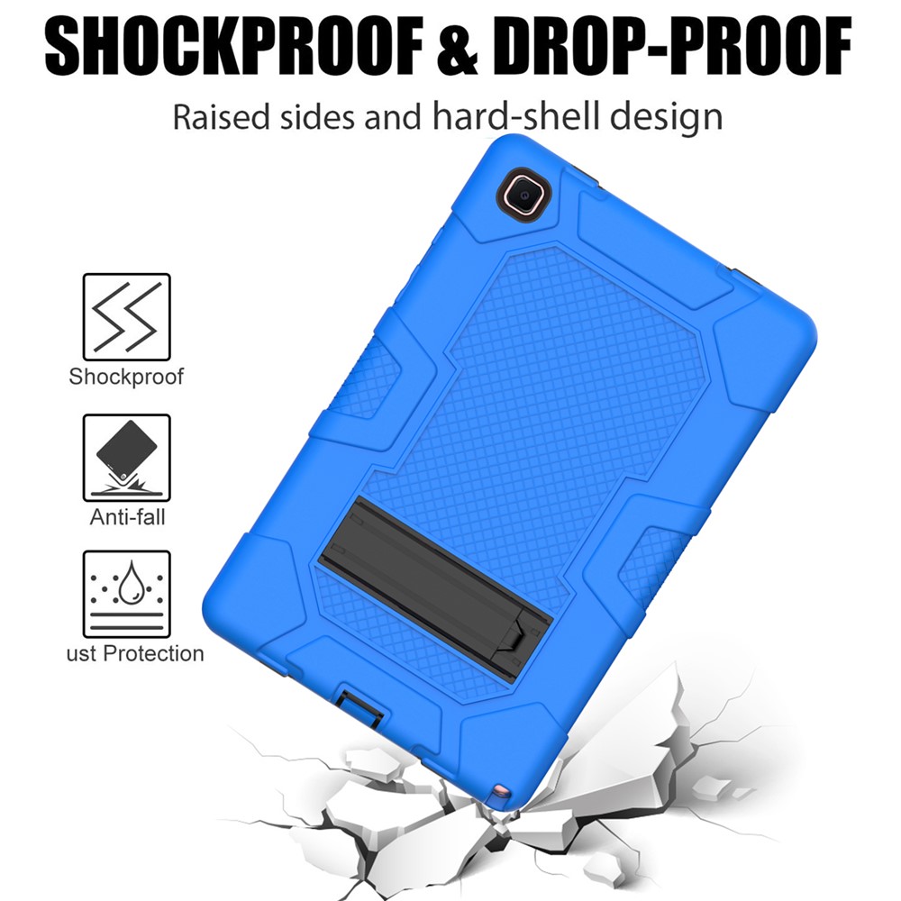 Slide-Out Kickstand Contrast Color PC TPU Silicone Tablet Case Cover for Samsung Galaxy Tab A7 10.4 (2020) T505/T500/T507/T505N - Blue/Black-4