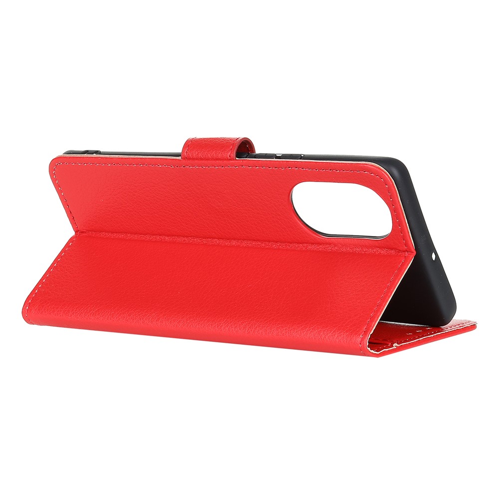 Litchi Skin Texture Leather Shell Wallet Stand Protector for Huawei nova 8 5G - Red-10