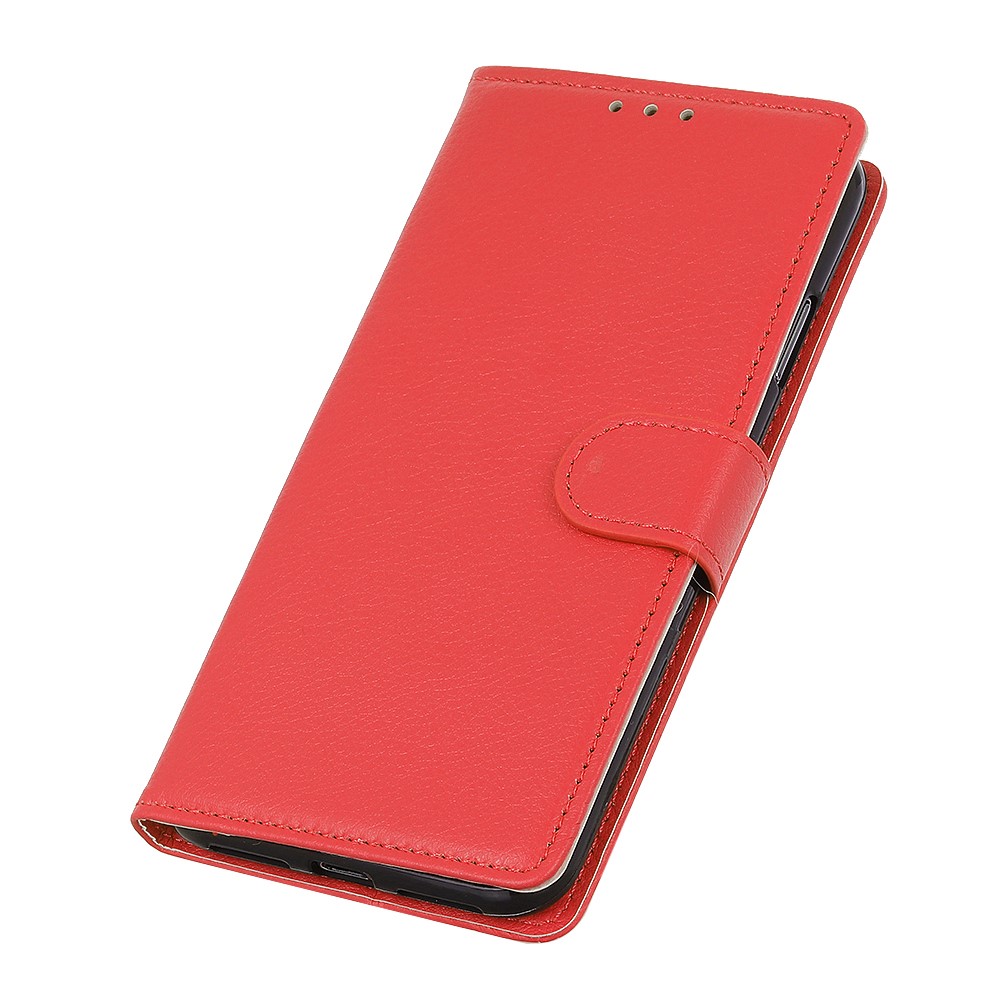 Litchi Skin Texture Leather Shell Wallet Stand Protector for Huawei nova 8 5G - Red-4