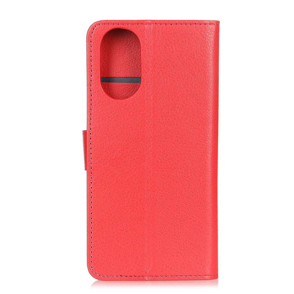 Litchi Skin Texture Leather Shell Wallet Stand Protector for Huawei nova 8 5G - Red-9