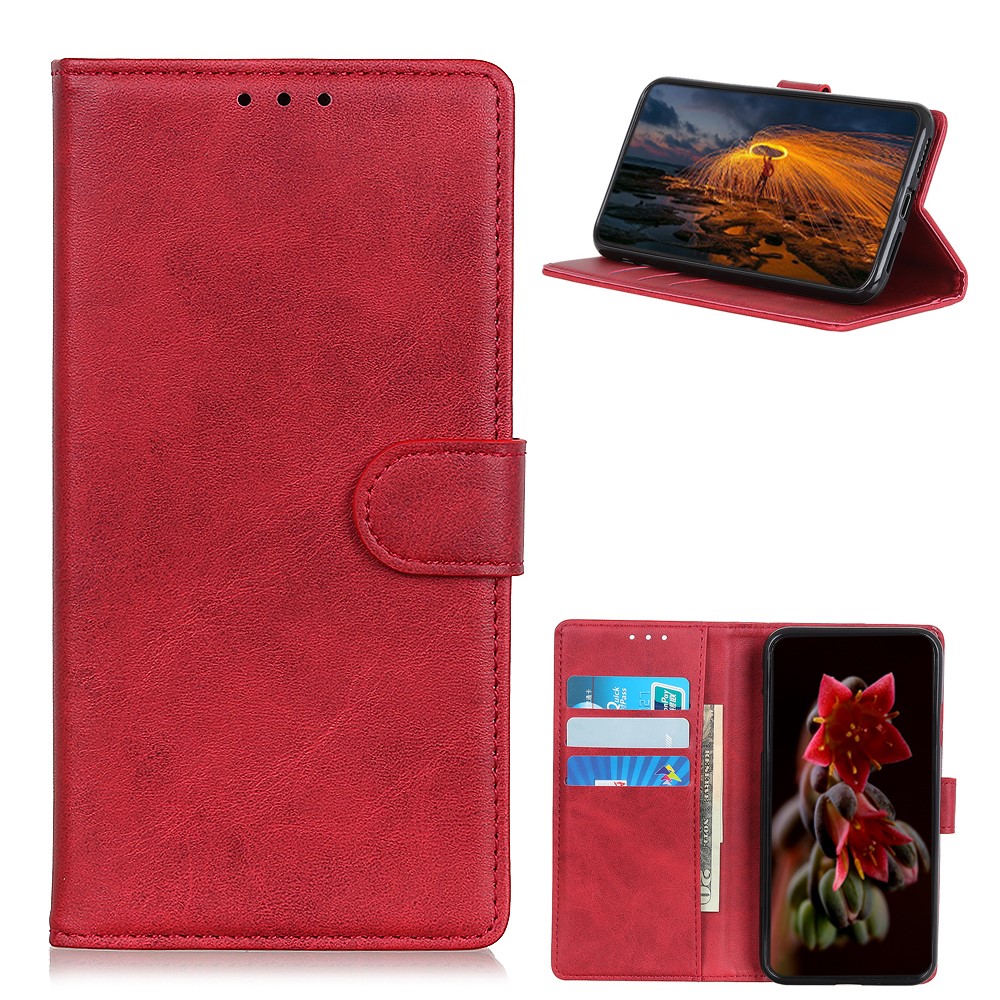 PU Leather Protection Stand Shell Phone Wallet Case for Huawei nova 8 5G - Red-1