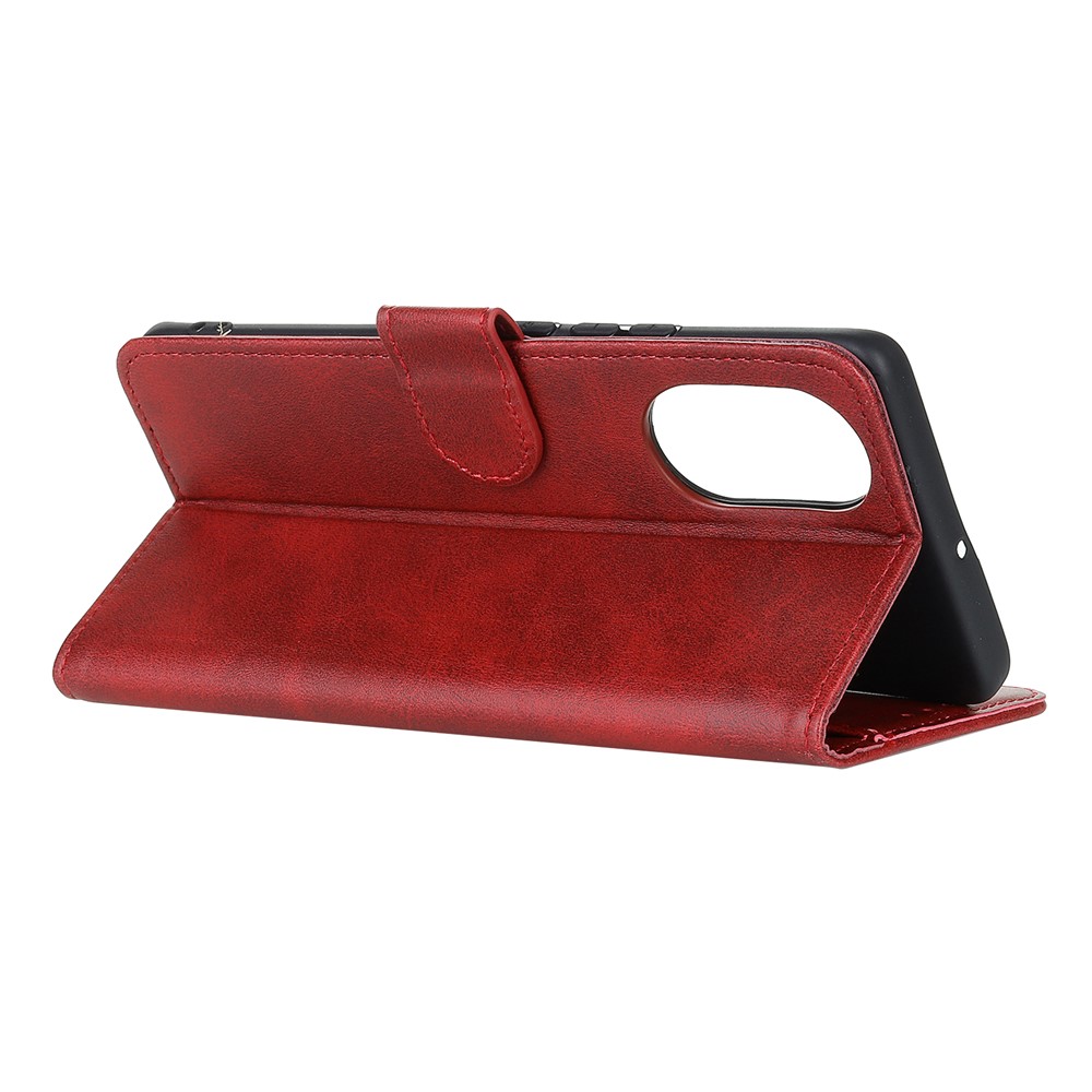 PU Leather Protection Stand Shell Phone Wallet Case for Huawei nova 8 5G - Red-11