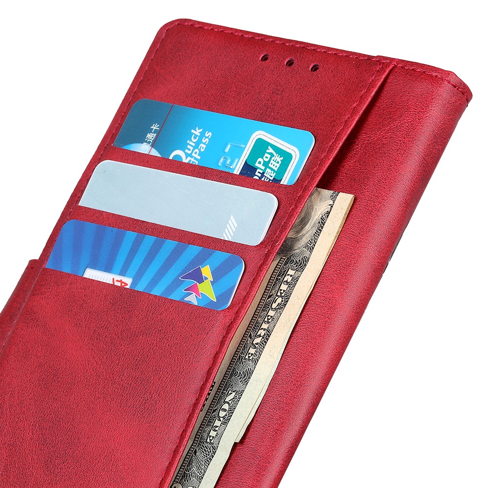 PU Leather Protection Stand Shell Phone Wallet Case for Huawei nova 8 5G - Red-9