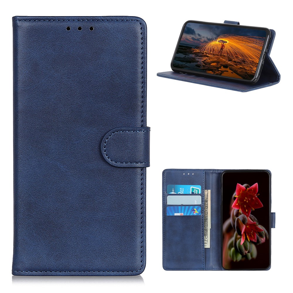 PU Leather Protection Stand Shell Phone Wallet Case for Huawei nova 8 5G - Blue-1