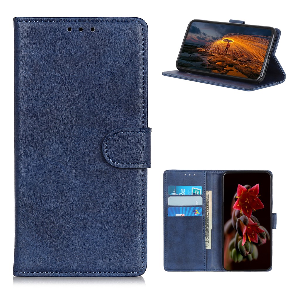 PU Leather Protection Stand Shell for Huawei nova 8 Pro 5G Phone Wallet Case - Blue-1