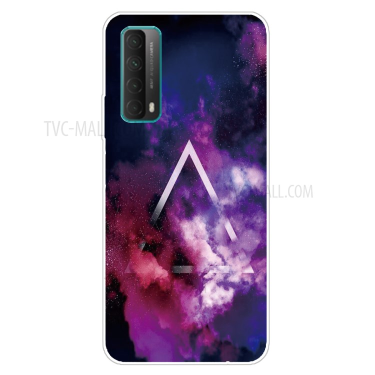 For Huawei P smart 2021 / Huawei Y7a Pattern Printing Flexible High Quality TPU Phone Case - Colorful Cloud-1