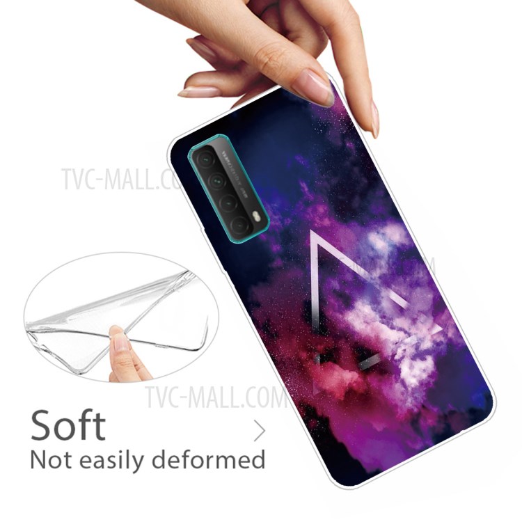 For Huawei P smart 2021 / Huawei Y7a Pattern Printing Flexible High Quality TPU Phone Case - Colorful Cloud-2