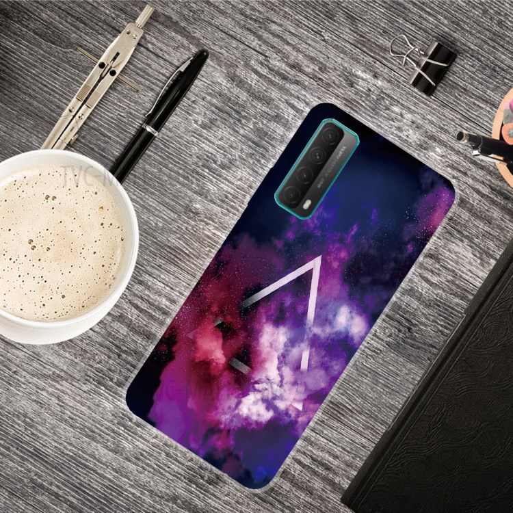 For Huawei P smart 2021 / Huawei Y7a Pattern Printing Flexible High Quality TPU Phone Case - Colorful Cloud-4