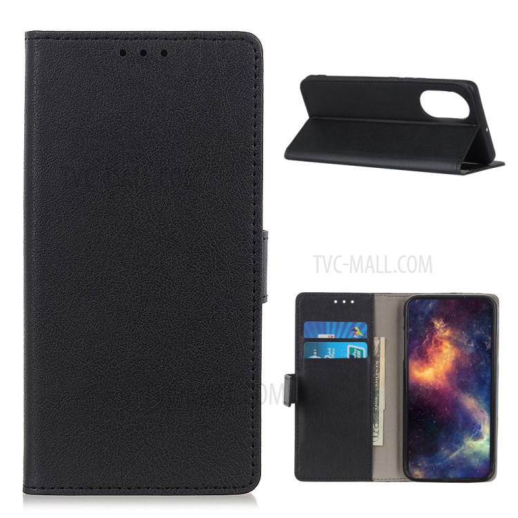 PU Leather Wallet Stand Protective Phone Cover for Huawei Nova 8 Pro 5G - Black-1
