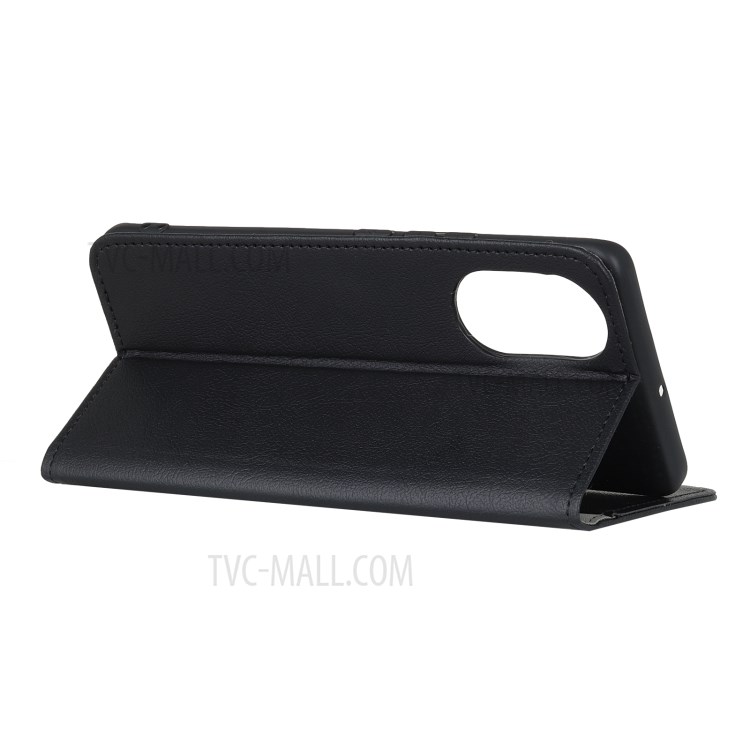 PU Leather Wallet Stand Protective Phone Cover for Huawei Nova 8 Pro 5G - Black-3