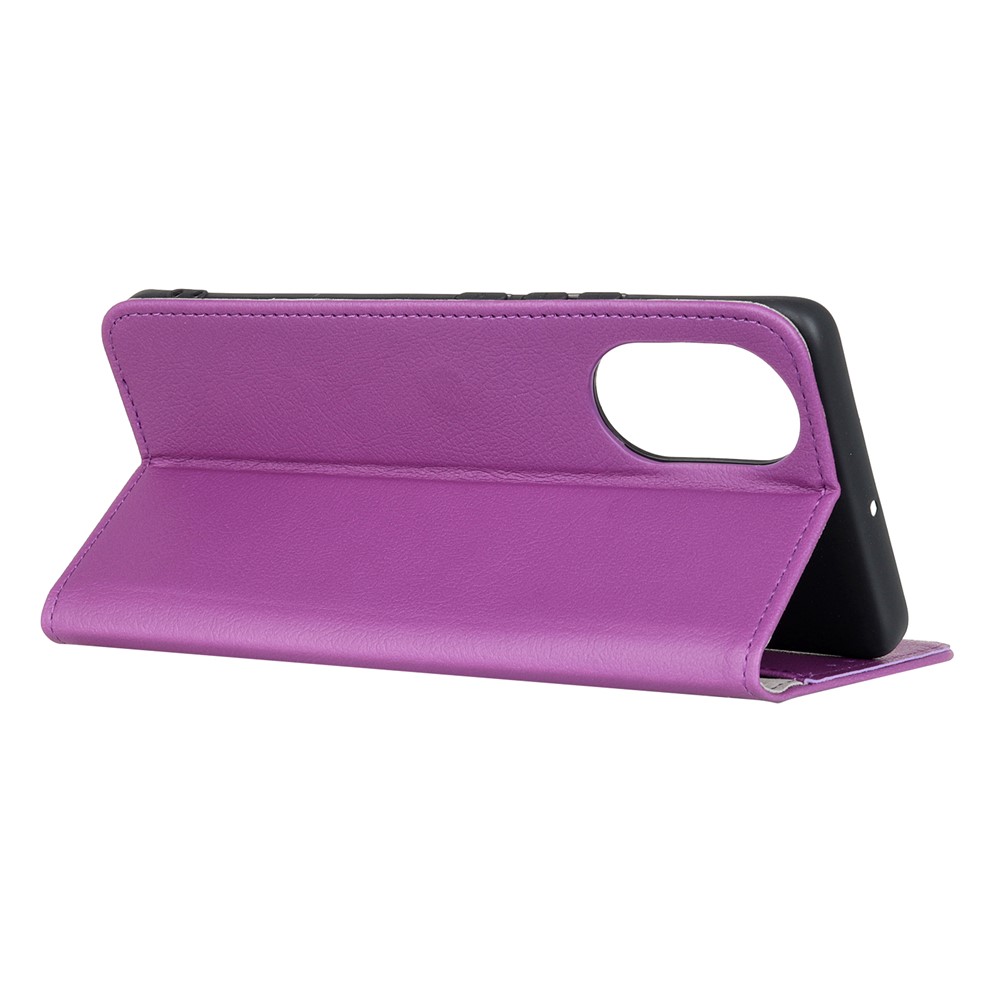 PU Leather Wallet Stand Protective Phone Cover for Huawei Nova 8 5G - Purple-3