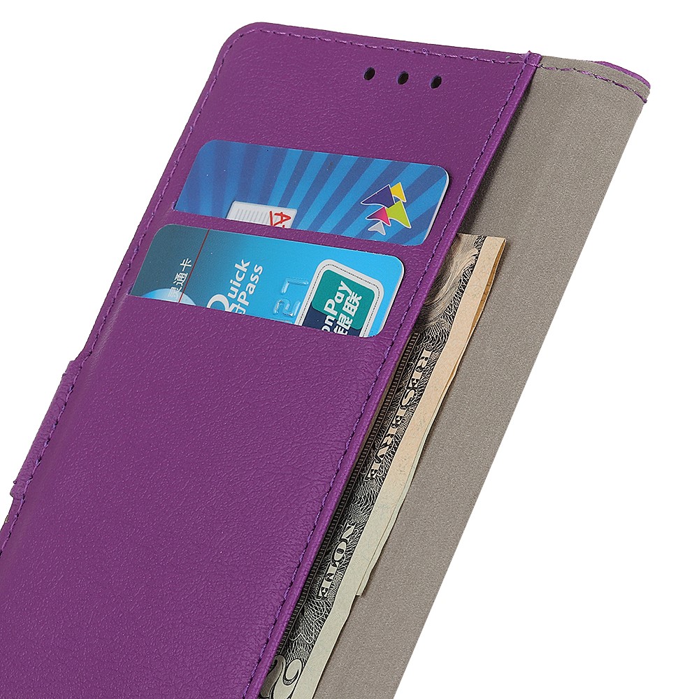 PU Leather Wallet Stand Protective Phone Cover for Huawei Nova 8 5G - Purple-7
