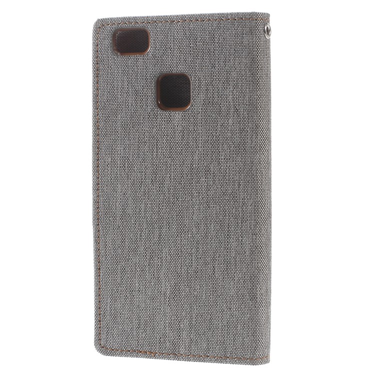 MERCURY GOOSPERY Canvas Leather Flip Case for Huawei P9 Lite/G9 Lite - Grey-2