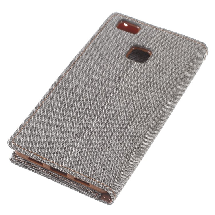 MERCURY GOOSPERY Canvas Leather Flip Case for Huawei P9 Lite/G9 Lite - Grey-5