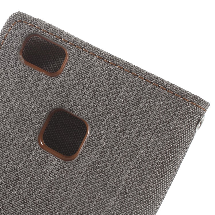 MERCURY GOOSPERY Canvas Leather Flip Case for Huawei P9 Lite/G9 Lite - Grey-6