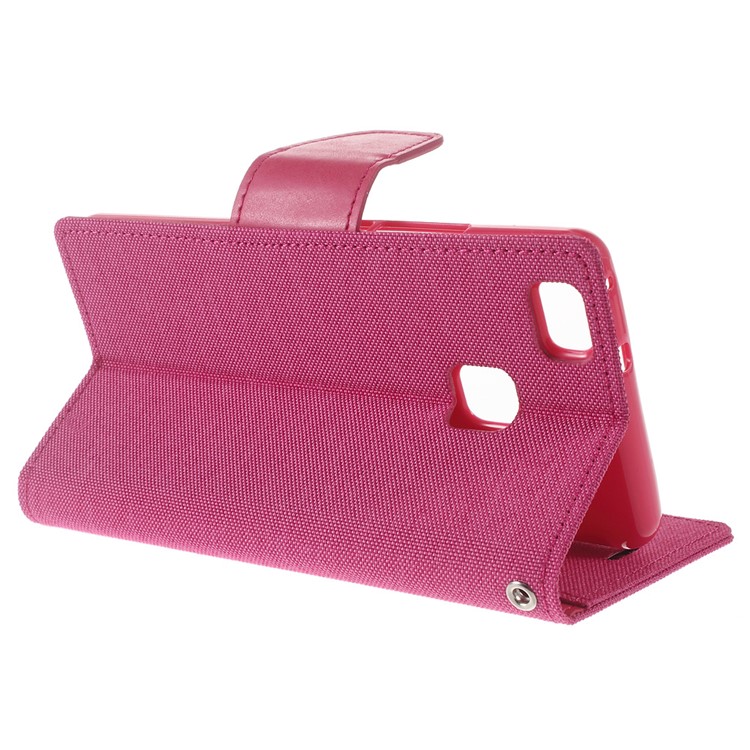 MERCURY GOOSPERY Canvas Leather Flip Cover for Huawei P9 Lite/G9 Lite - Rose-3