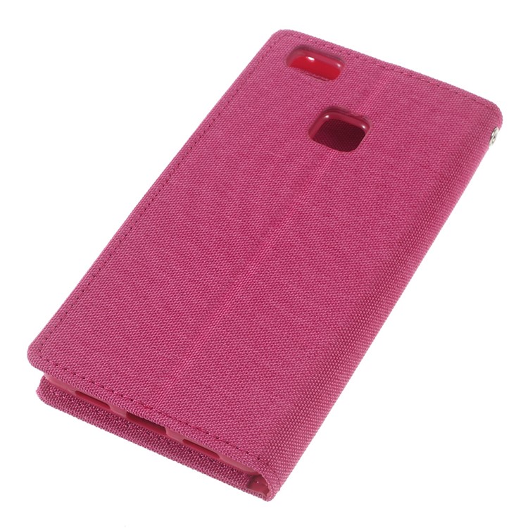 MERCURY GOOSPERY Canvas Leather Flip Cover for Huawei P9 Lite/G9 Lite - Rose-5
