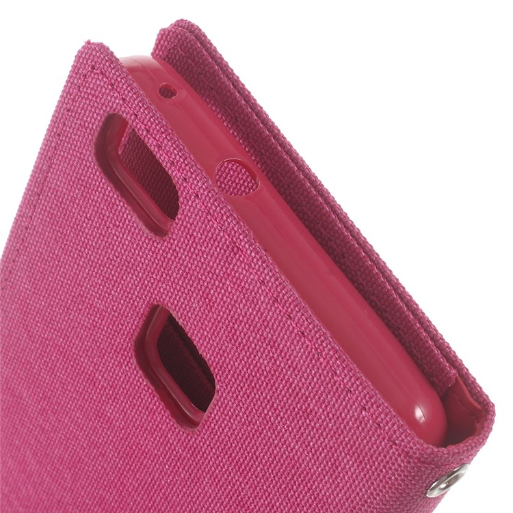 MERCURY GOOSPERY Canvas Leather Flip Cover for Huawei P9 Lite/G9 Lite - Rose-6
