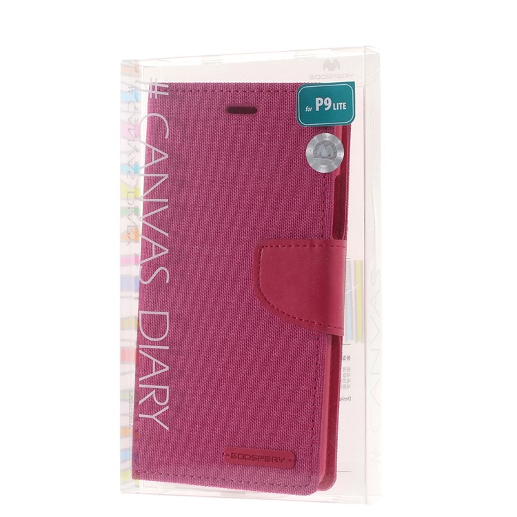 MERCURY GOOSPERY Canvas Leather Flip Cover for Huawei P9 Lite/G9 Lite - Rose-8