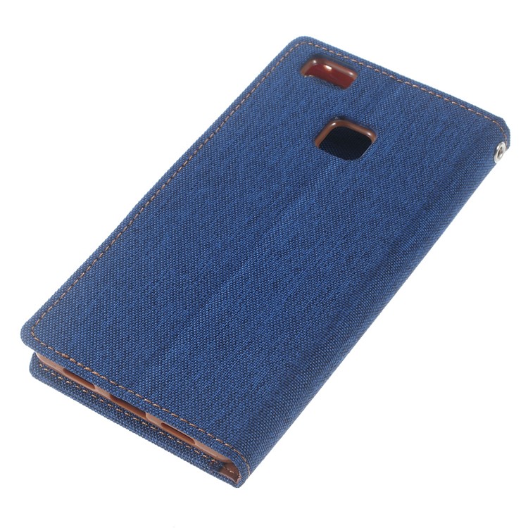 MERCURY GOOSPERY Canvas Leather Wallet Case for Huawei P9 Lite/G9 Lite - Baby Blue-5