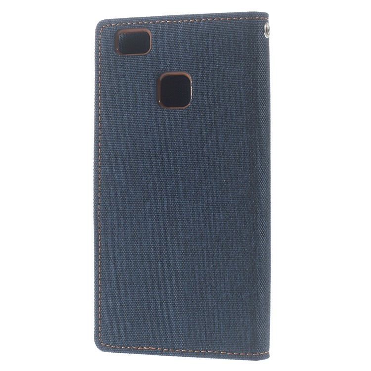 MERCURY GOOSPERY Canvas Leather Phone Case for Huawei P9 Lite/G9 Lite - Dark Blue-2
