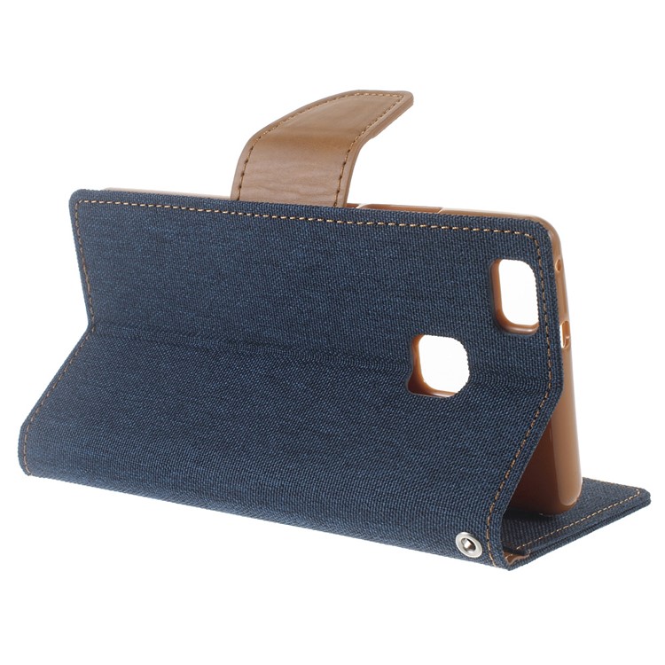 MERCURY GOOSPERY Canvas Leather Phone Case for Huawei P9 Lite/G9 Lite - Dark Blue-3