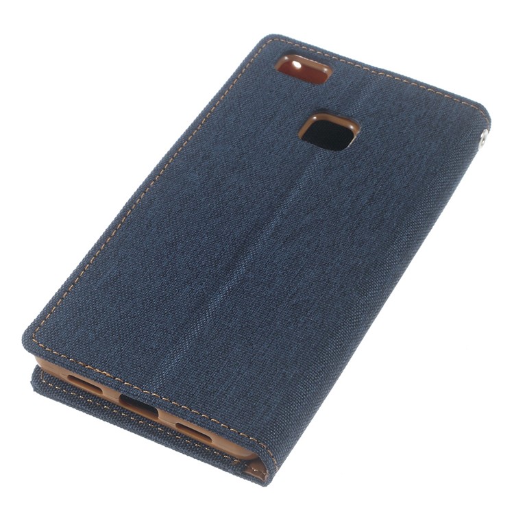 MERCURY GOOSPERY Canvas Leather Phone Case for Huawei P9 Lite/G9 Lite - Dark Blue-5