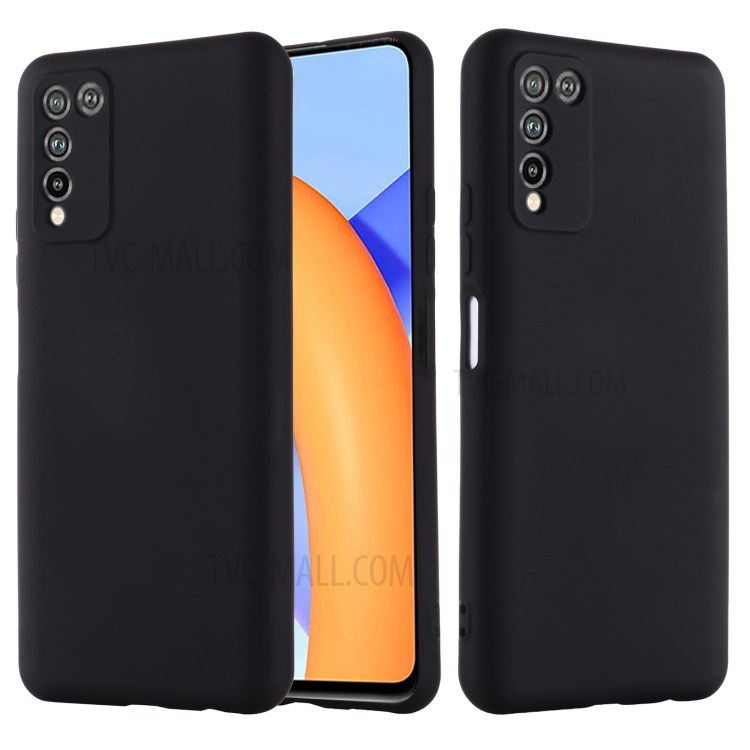 Shockproof Soft Liquid Silicone Cover Case for Honor 10X Lite - Black-2