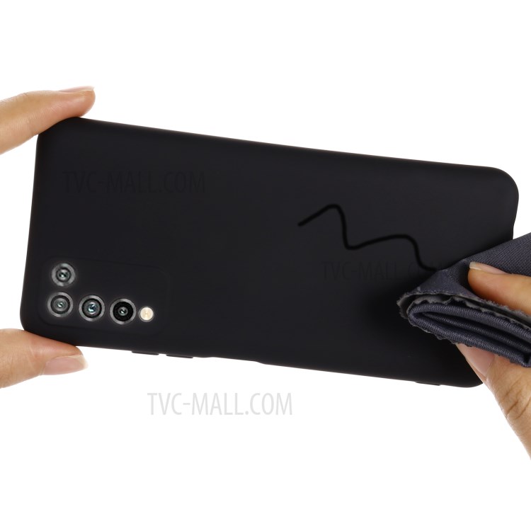 Shockproof Soft Liquid Silicone Cover Case for Honor 10X Lite - Black-5
