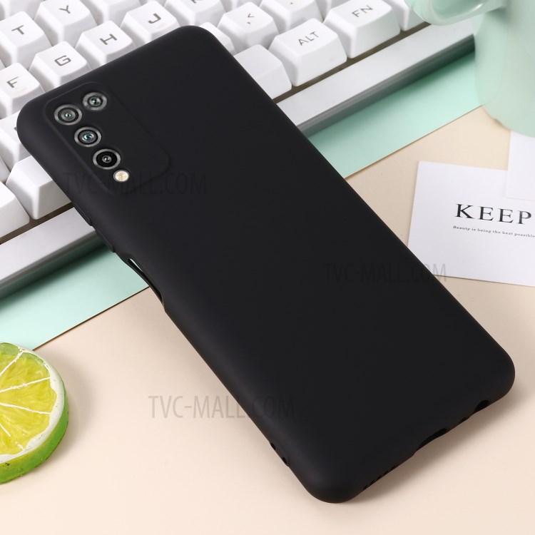 Shockproof Soft Liquid Silicone Cover Case for Honor 10X Lite - Black-6